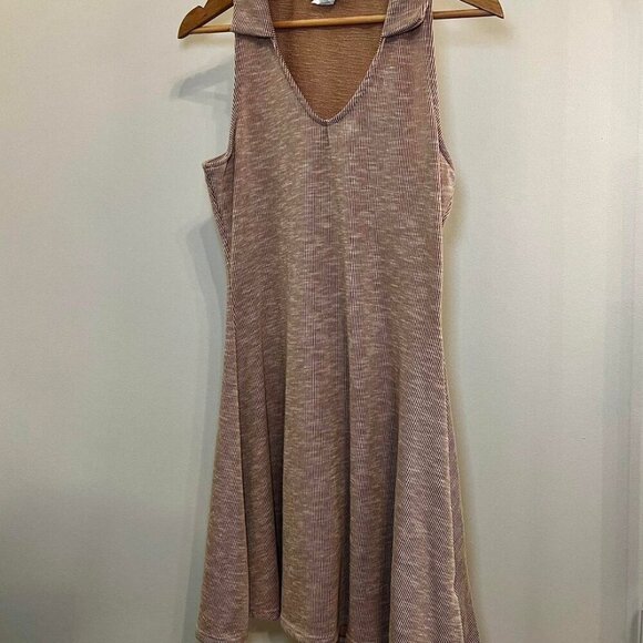 Sadie & Sage Ribbed Polo Collar Mini Dress | Sleeveless Stretch Knit | Size S - Picture 6 of 6